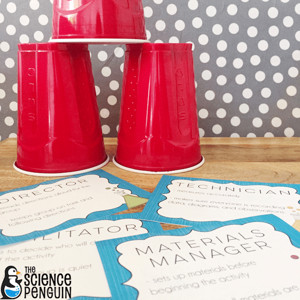 Science Lab Team Roles and Cups
